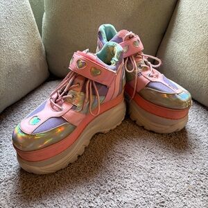 Sugar Thrillz Fairywalker Platform Sneakers Pastel Pink Purple Holographic